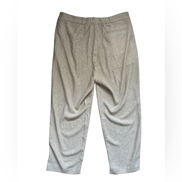 Old Navy Women's Linen Blend Khaki Pleated Wide Leg Trousers Full Length Size XL - Picture 2 of 6